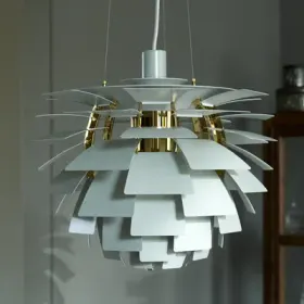 PH Artichoke hengelampe, grønn/messing, Ø 48 cm – Louis Poulsen - Stue - Moderne - Metall - Med en lyskilde